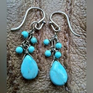 Turquoise 14k gf Dangle Earrings